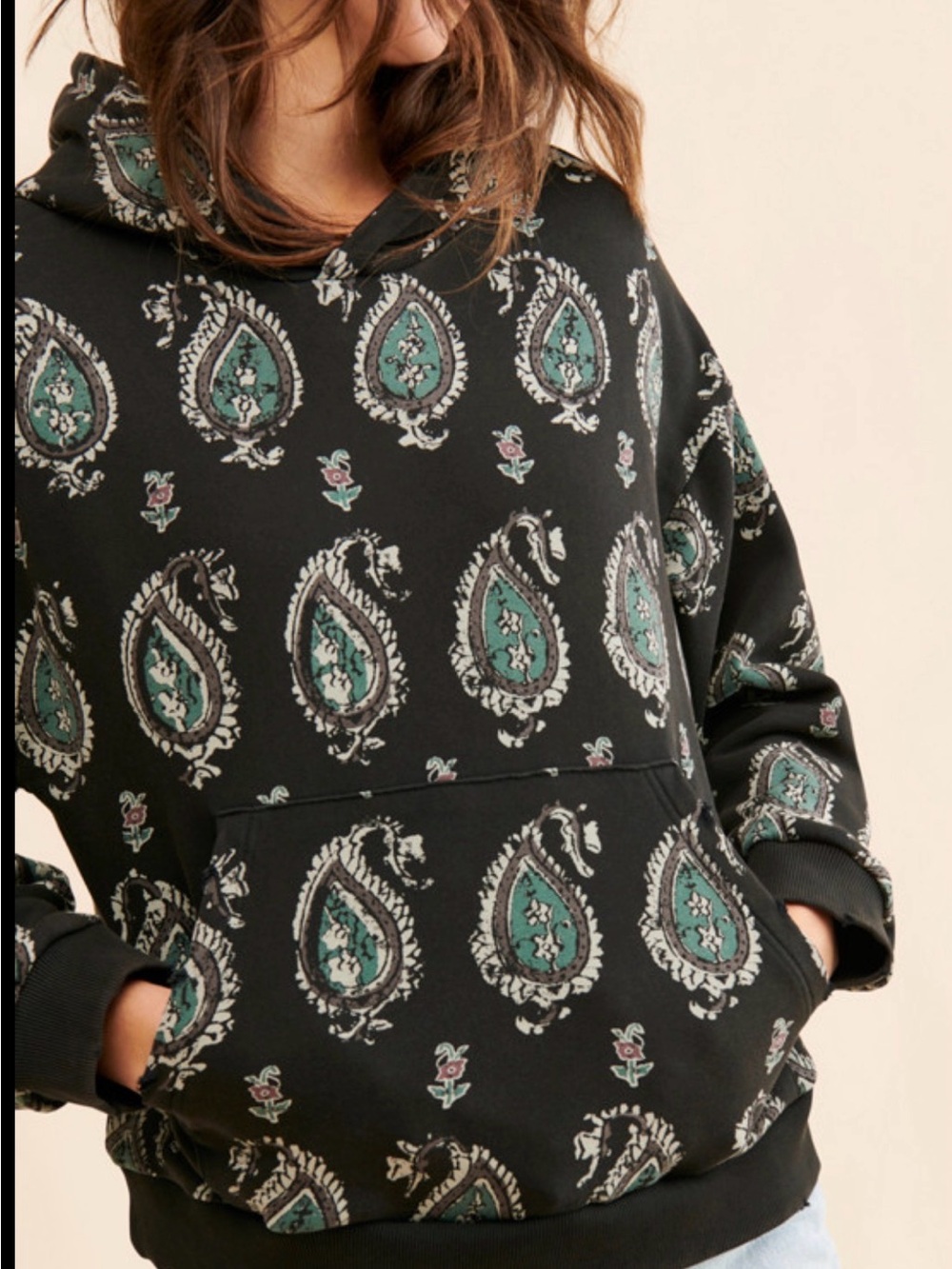 Free people X Found Monogram Paisley hoodie
